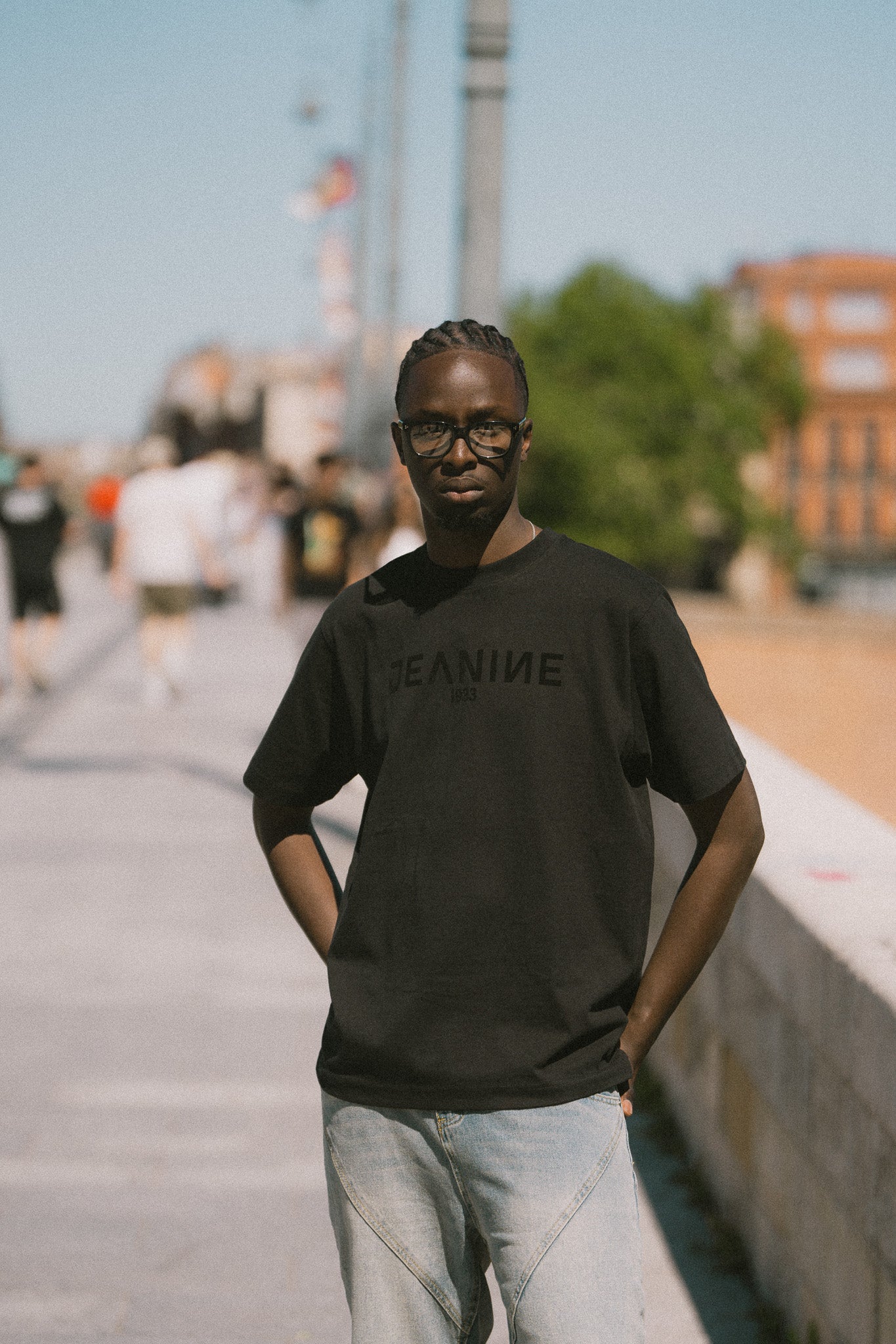 Tee-shirt Jeanine velours noir